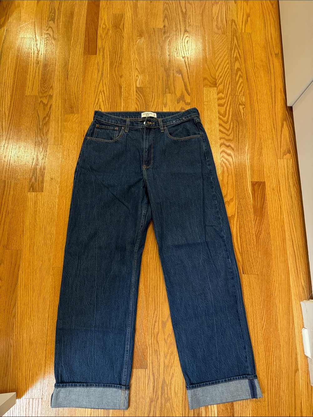 Abercrombie The Loose High Rise Classic Dark Blue Women’s Jeans